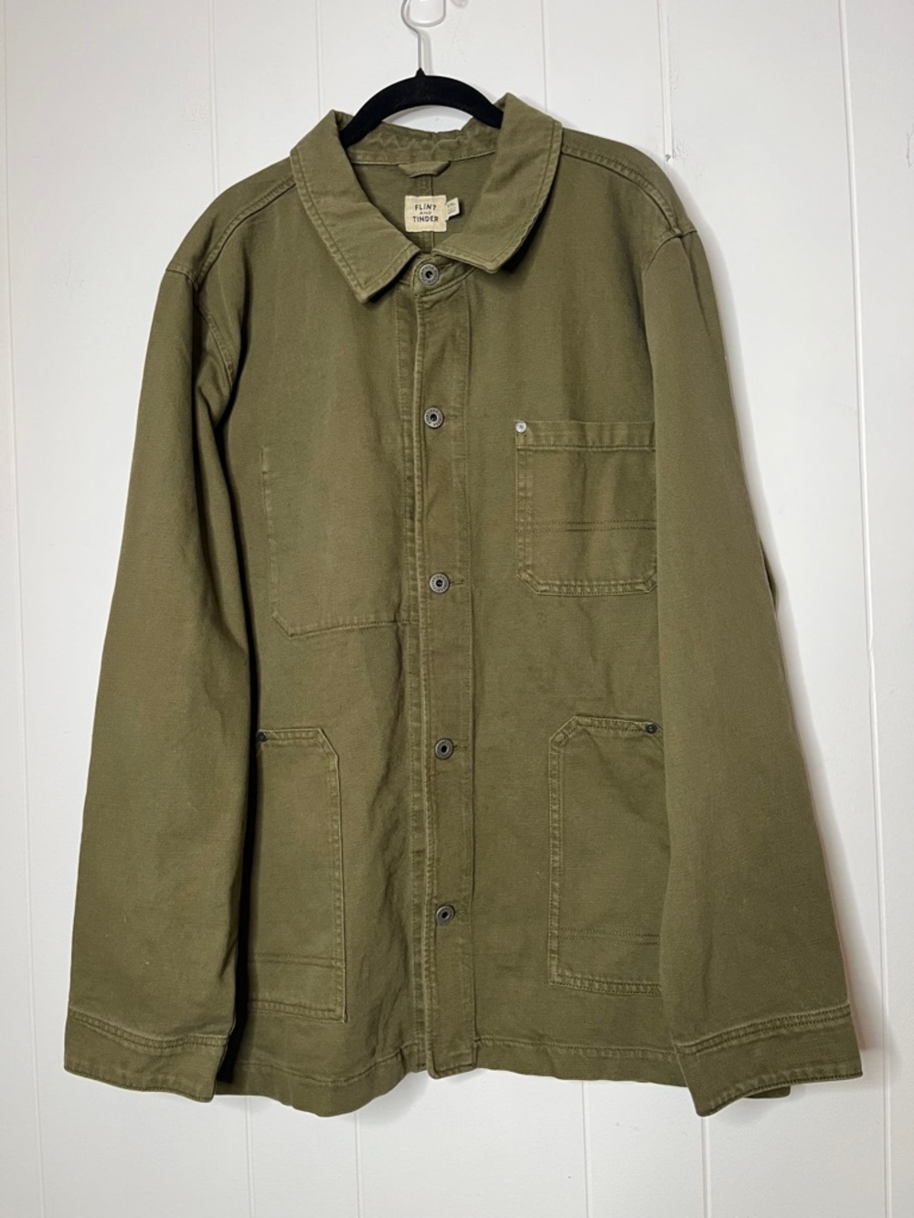 Flint and Tinder Olive Green Utility Chore Jacket Workwear Cotton Men's XXL